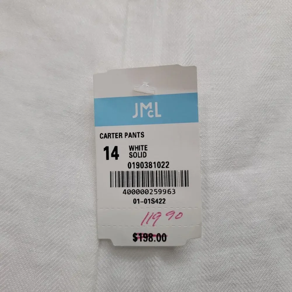 J. MCLAUGHLIN CARTER LINEN BLEND PANTS, SIZE 14, NWT $198